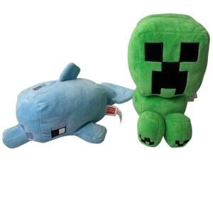 Minecraft stuffed toys Dolphin and Creeper piggy bank
